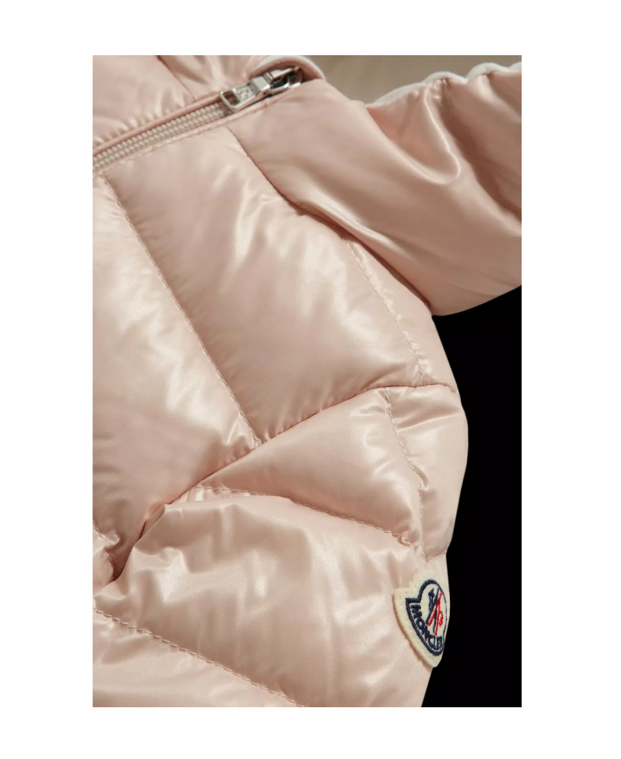 Moncler Long-sleeved Down Jacket In Pink