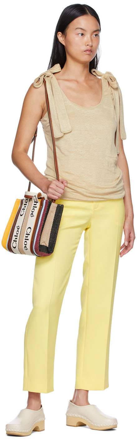Chloé Pink Linen Tank Top In Nude