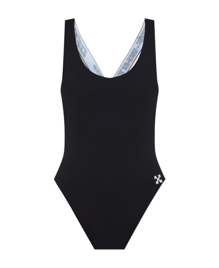 Off-white Logo-appliqué Swimsuit In Black