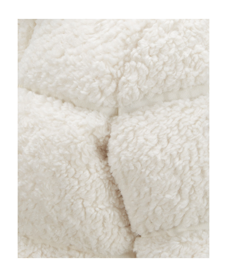 Moncler Sergura Logo-patch Shearling Jacket In White