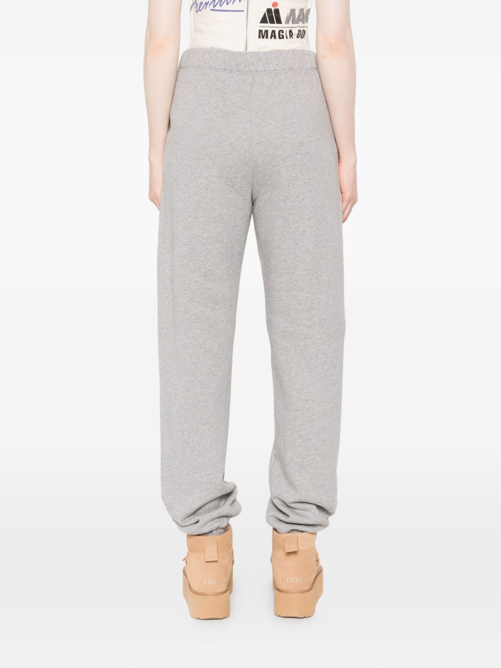 Attico Cotton Sweatpants With Elastic Waistband And Side Pockets In Gray