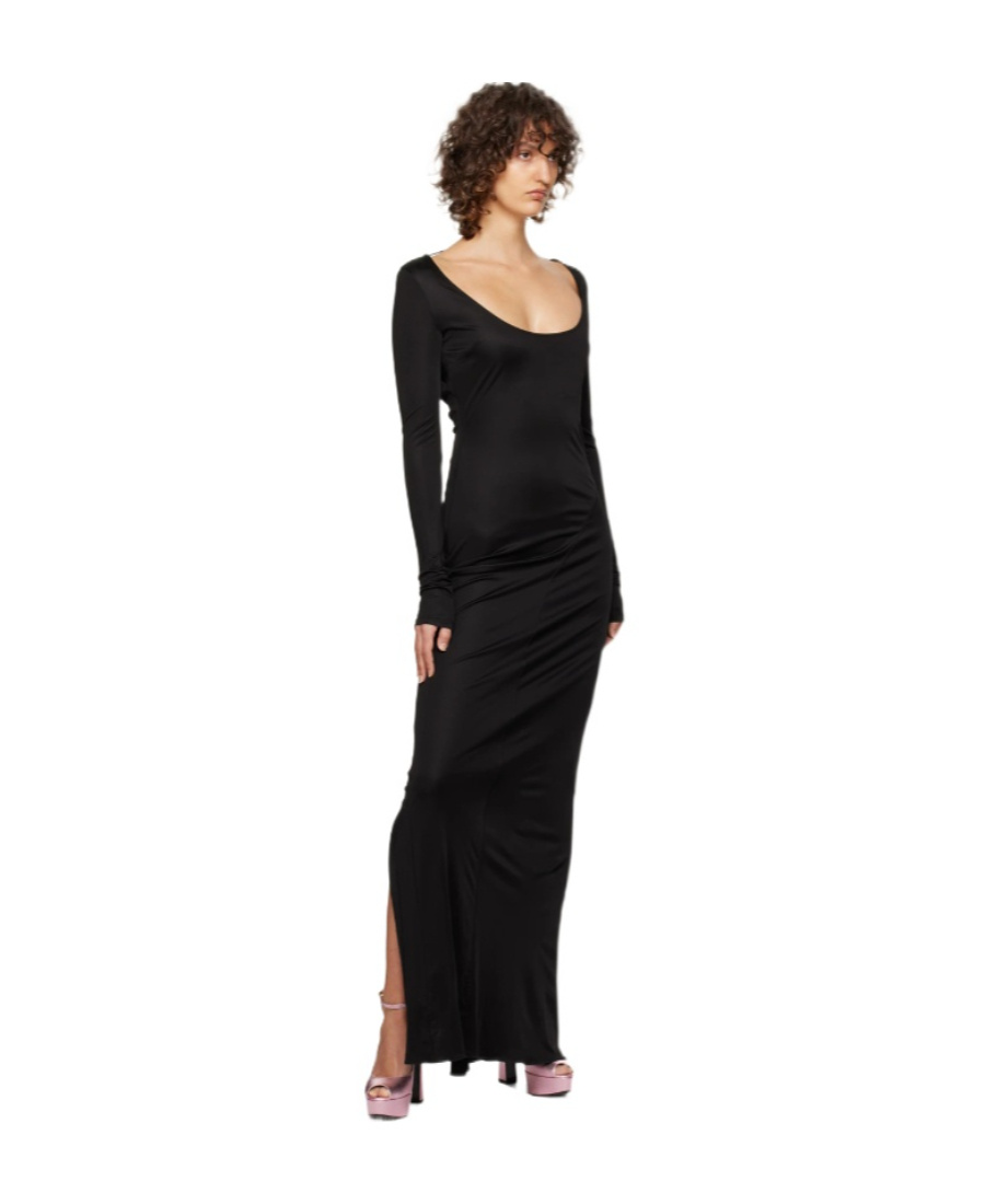 Tom Ford Open-back Jersey Maxi Dress In Black