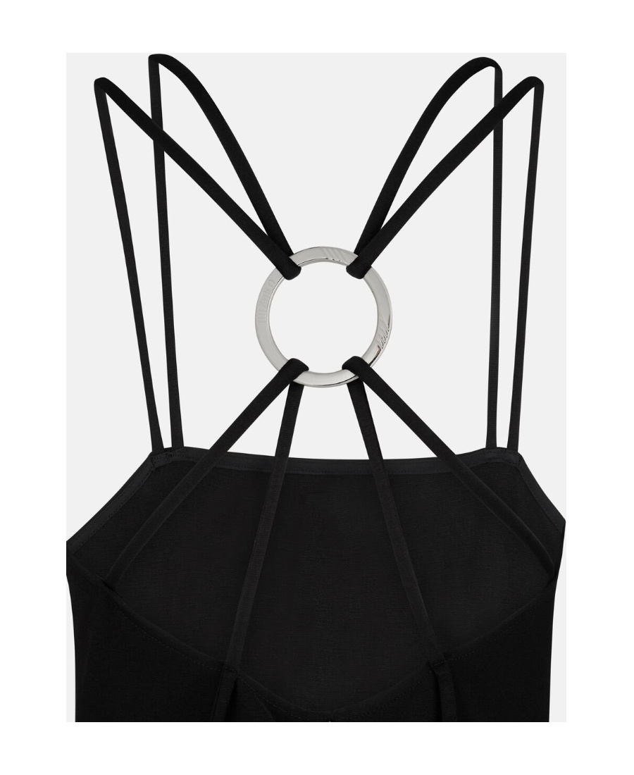 Attico Fujiko Feather-trimmed Minidress In Black