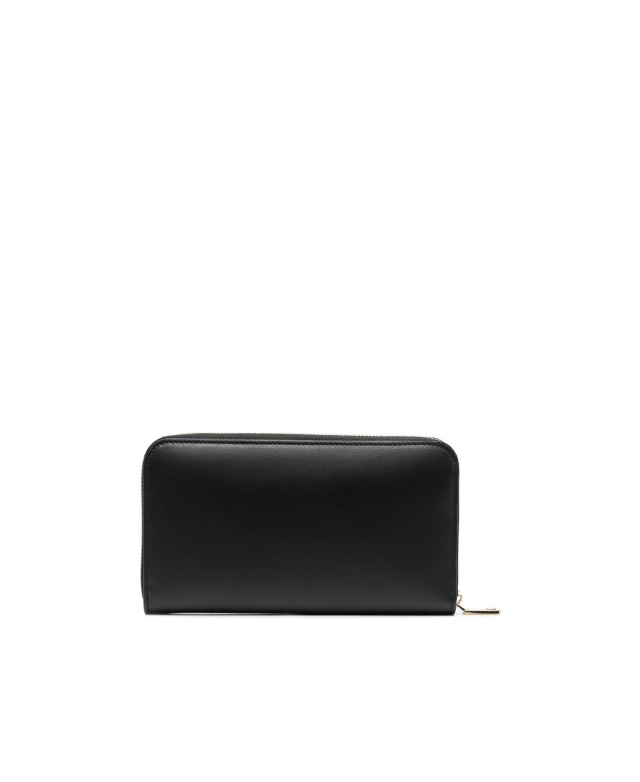 Dolce & Gabbana Calfskin Zip-around Wallet With Dg Logo In Black