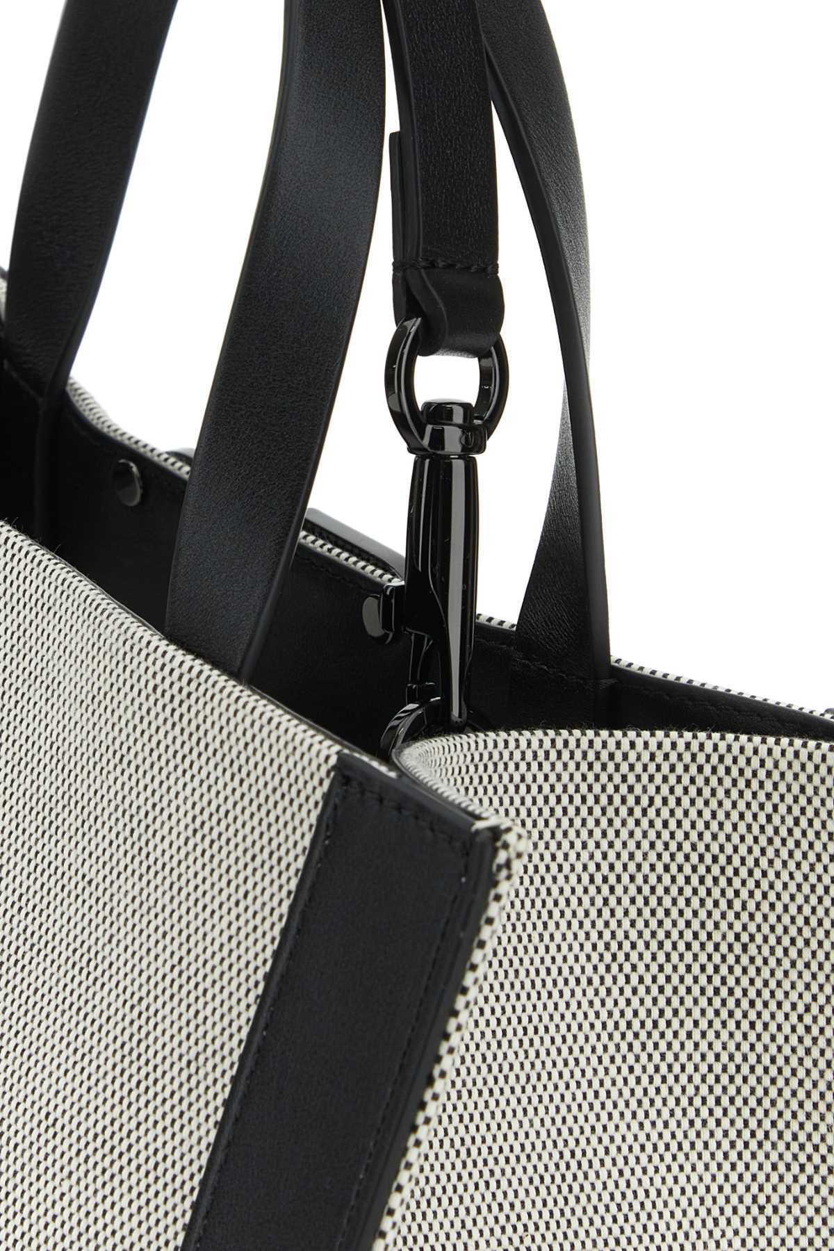 Valentino Small Vlogo Signature Canvas Tote Bag In Black