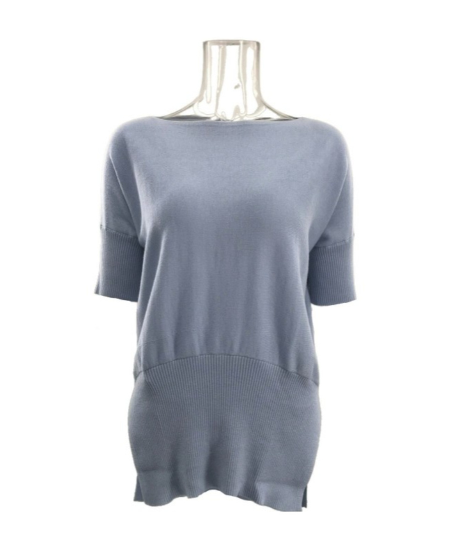 Max Mara Short-sleeved Sweater In Gray