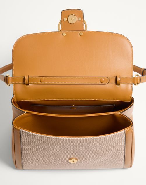 Valentino Large Canvas 9 To 5 Top-handle Bag In Nude