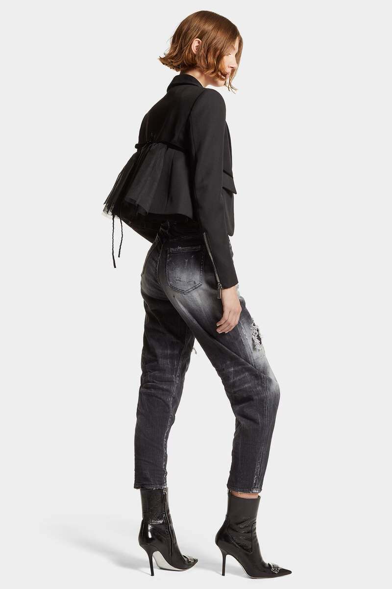 Dsquared2 Distressed Straight-leg Jeans In Black