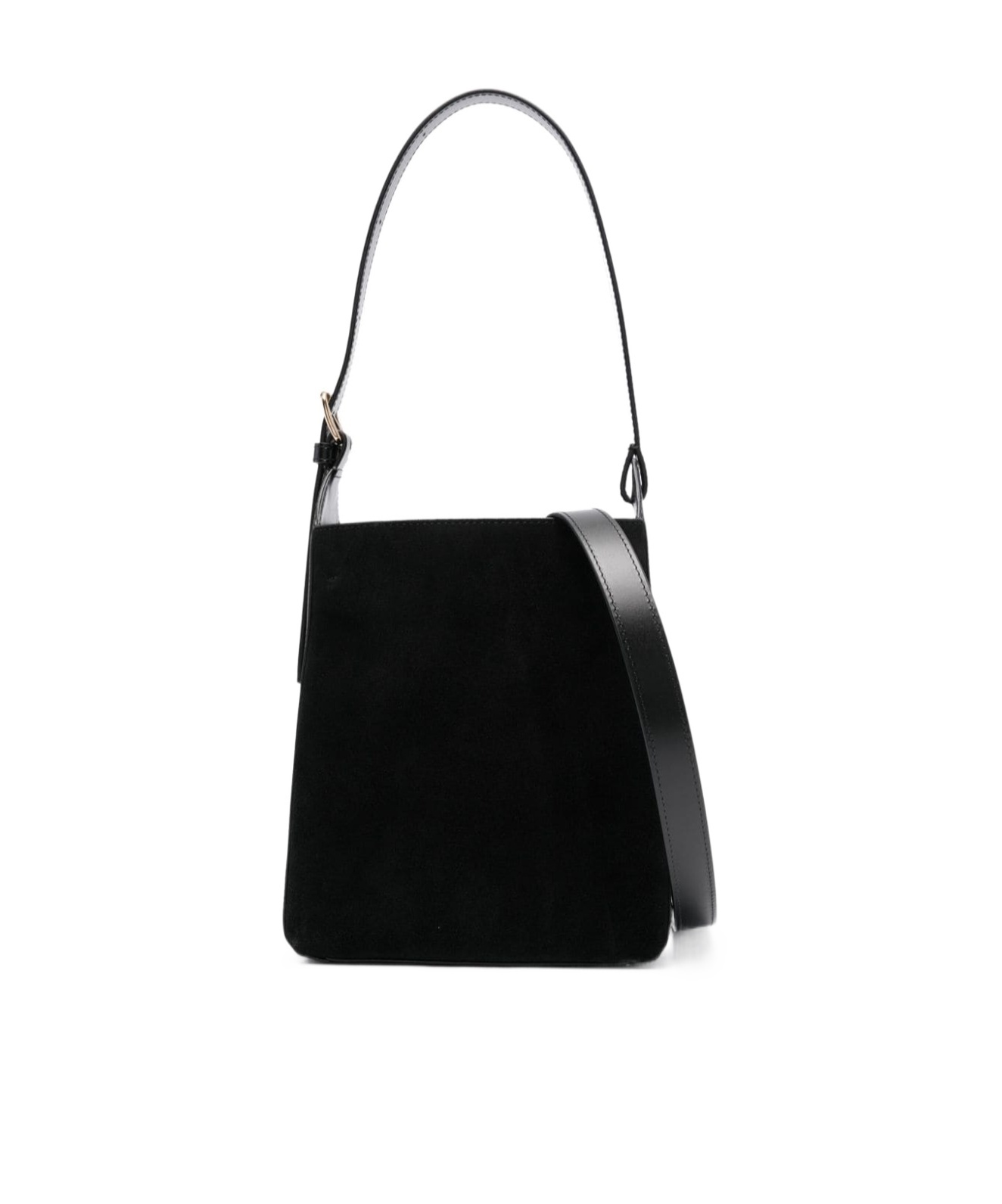 Apc 'virginie' Black Bucket Bag With Shoulder Strap And Top Adjustable Handle In Leather Woman In Black