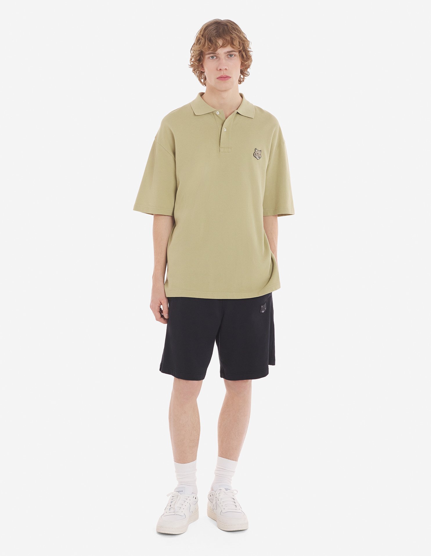 Maison Kitsuné Fox-patch Track Shorts In Black