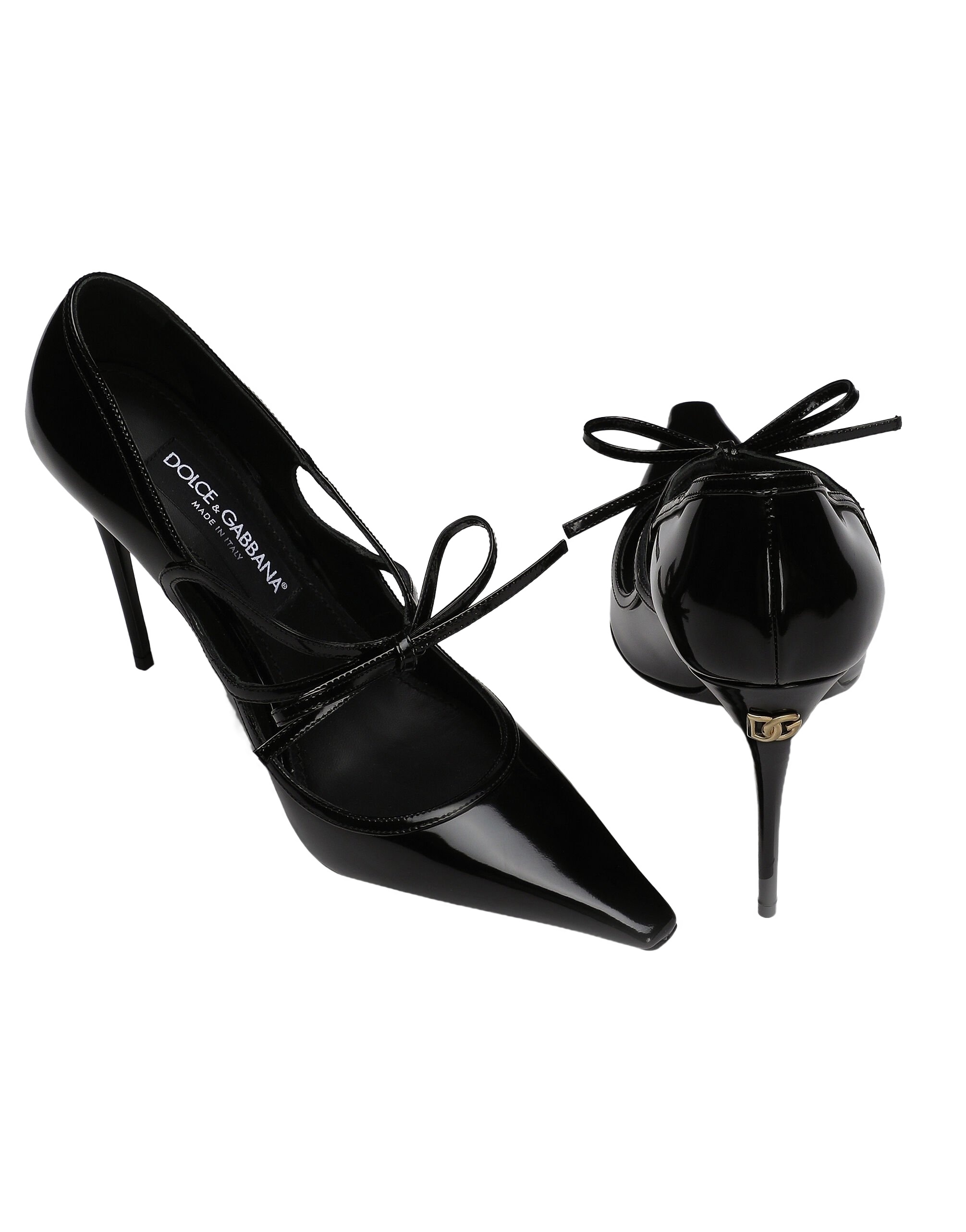 Dolce & Gabbana Mun Bow-embellished Patent Leather Pumps In Black