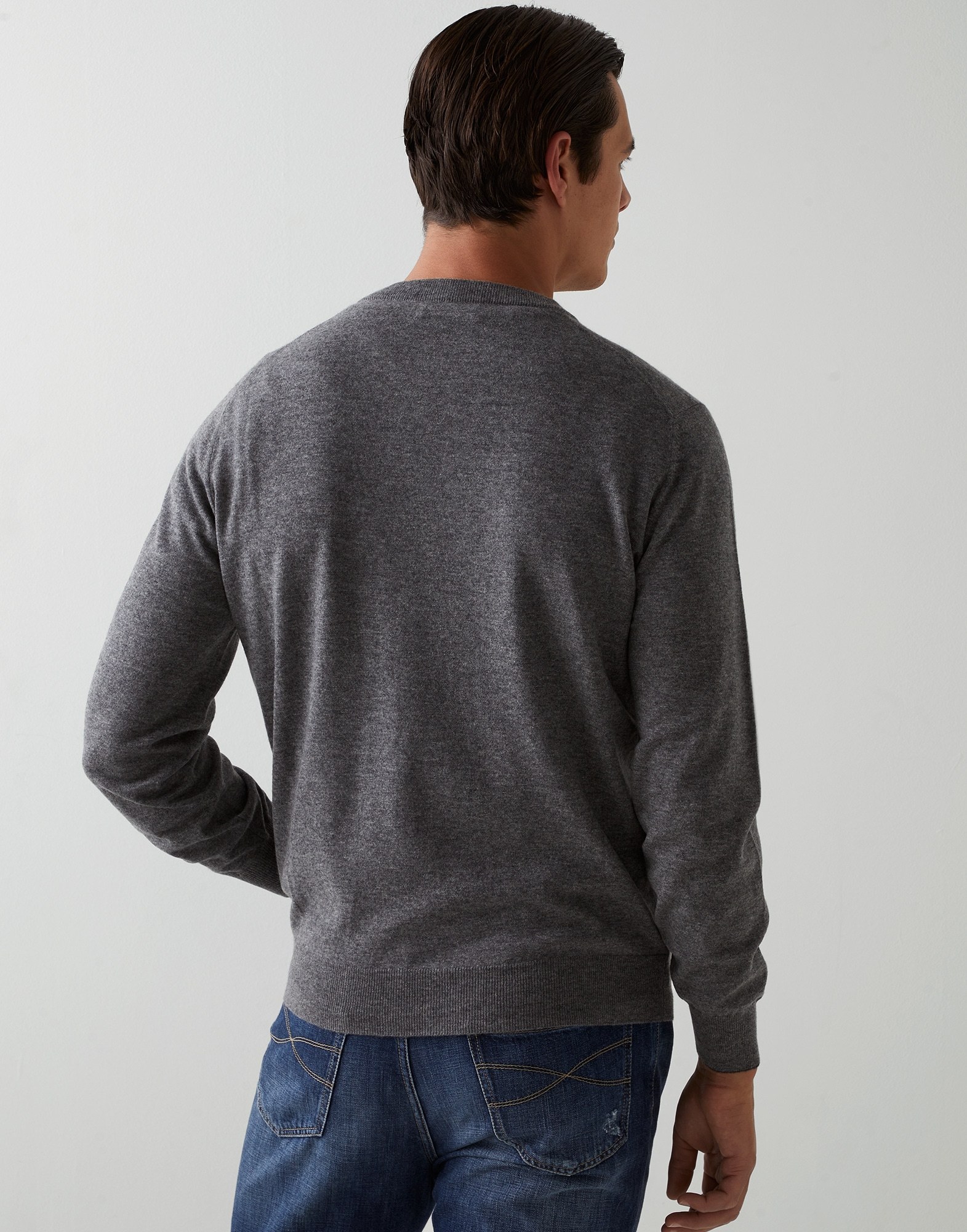 Brunello Cucinelli Long-sleeve Cashmere Jumper In Gray