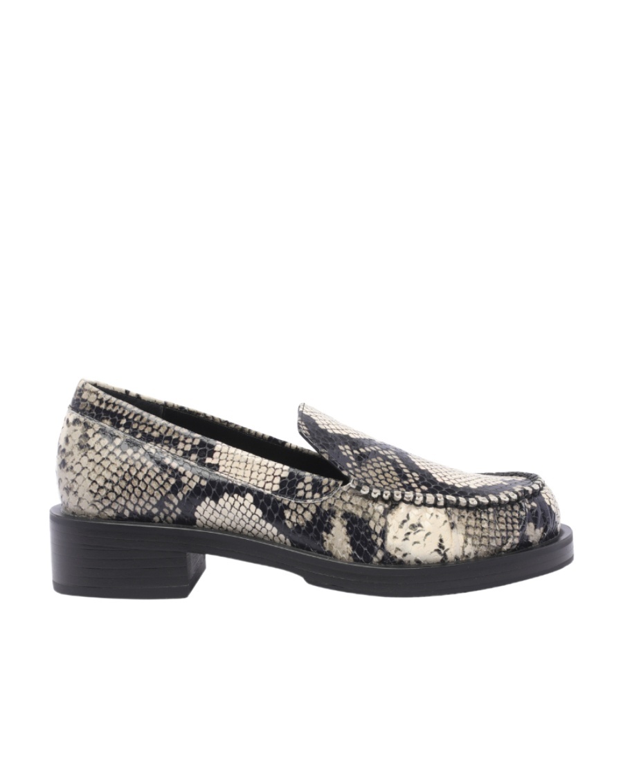 Stuart Weitzman Snakeskin-effect Leather Loafers In Animal Print