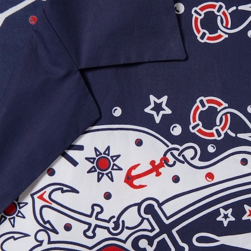 Gucci Double G Printed Cotton Bowling Shirt In Black