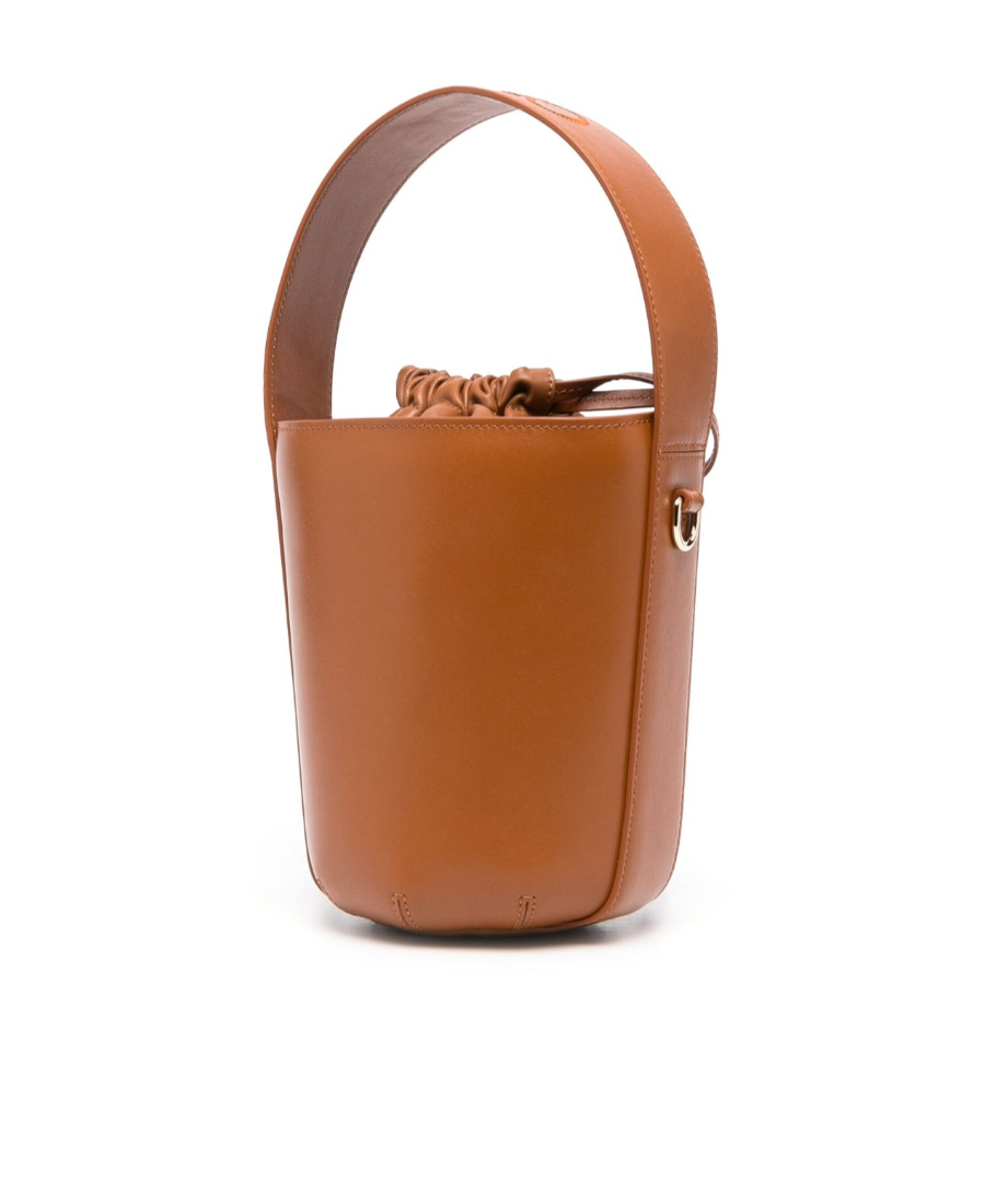 Shop Chloé Sense Leather Bucket Bag In Brown