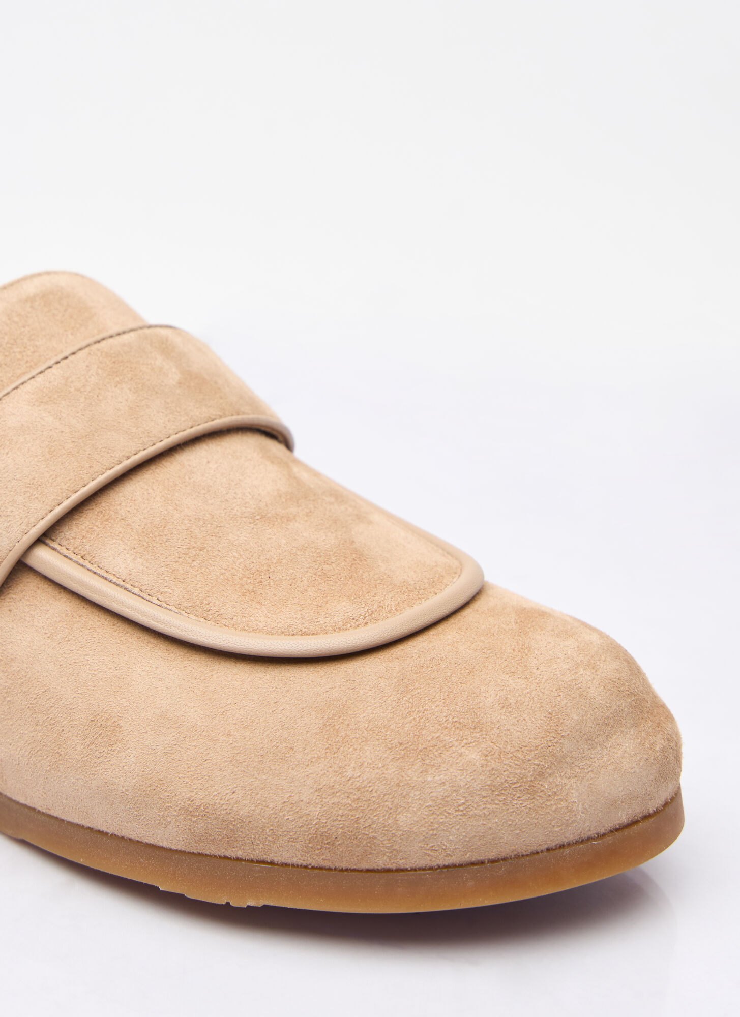 Max Mara 10mm Manly Suede Mules In Nude