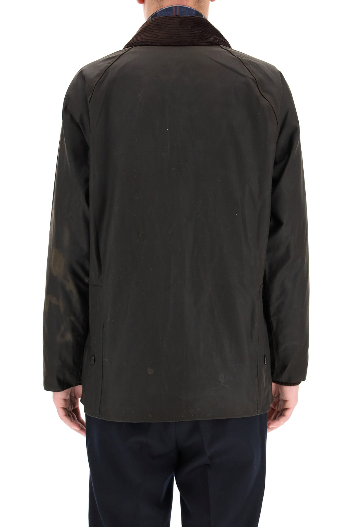 BARBOUR CONTRASTING-COLLAR ZIPPED SHIRT JACKET