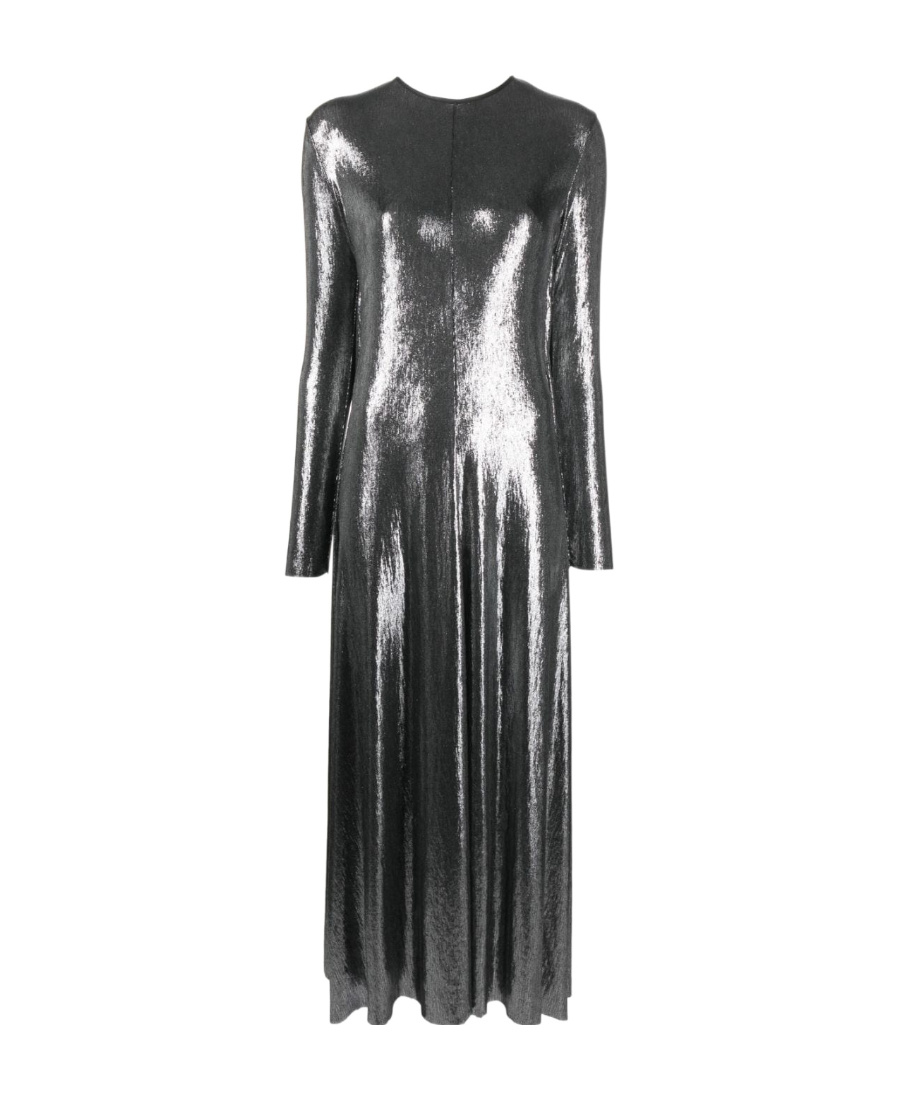Shop Forte Forte Metallic-finish Midi Dress In Black