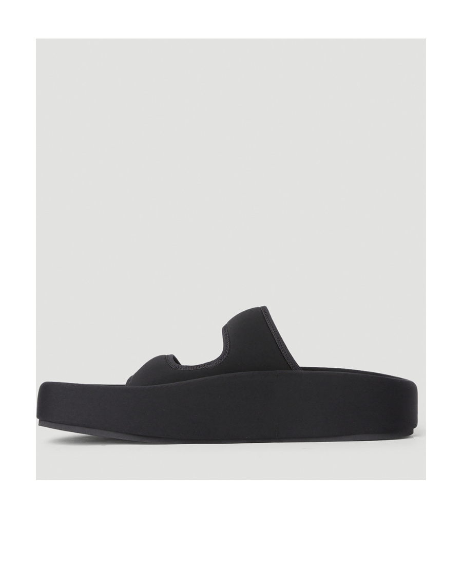 Mm6 Maison Margiela Round Head Flat-soled Slippers In Black