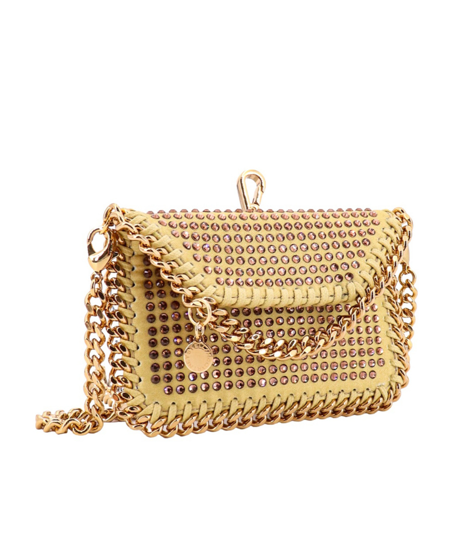 Stella Mccartney Falabella Embellished Wallet In Nude