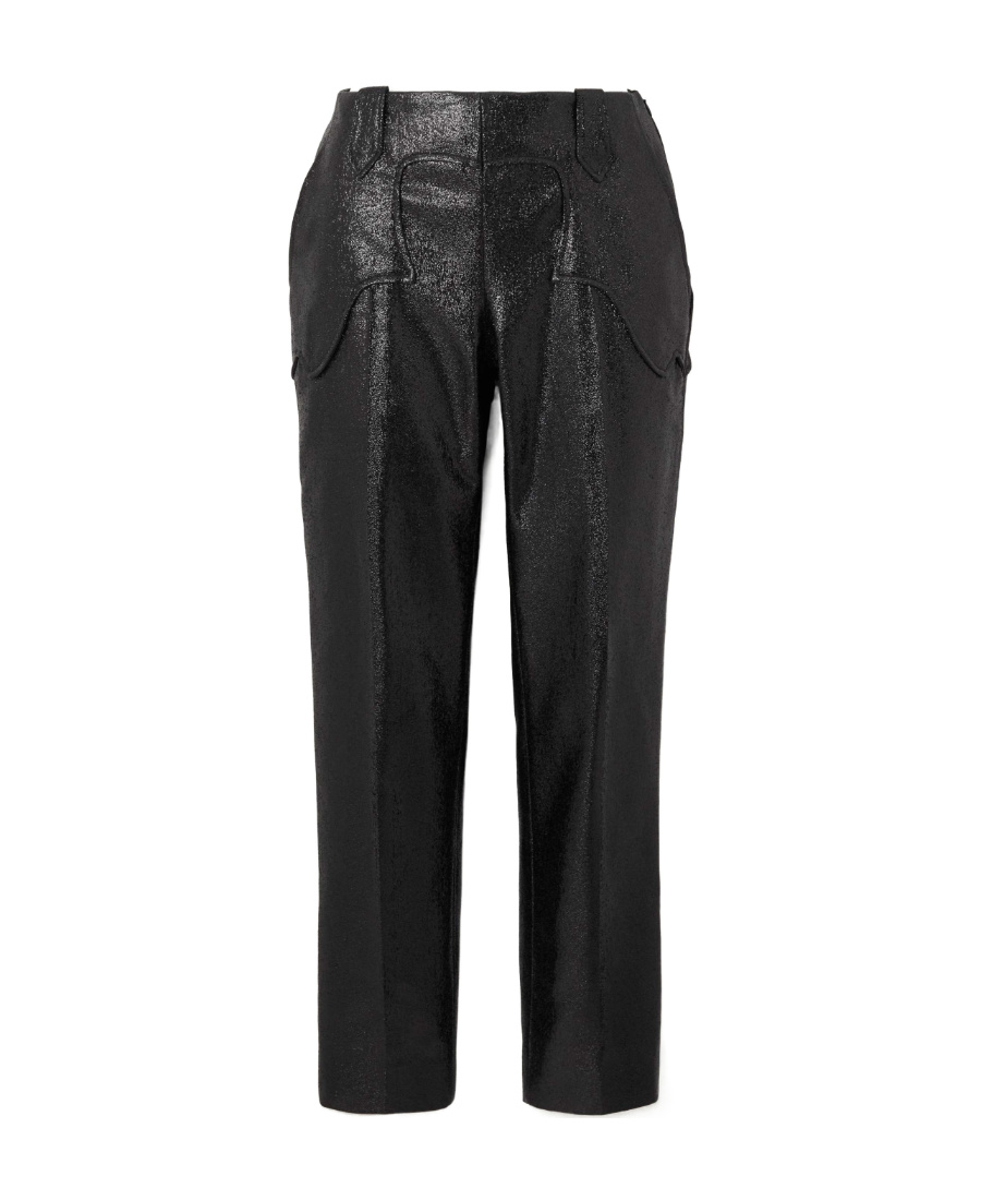 Tom Ford Lamé Straight Casual Pants In Black