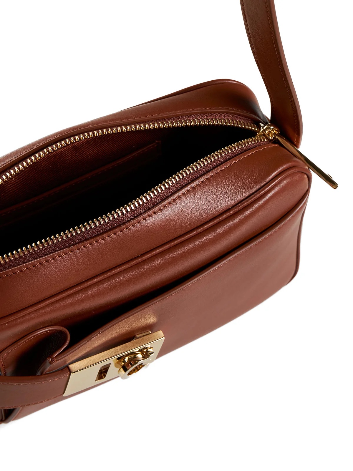 Shop Ferragamo Logo Camera Cross-body Bag In Brown