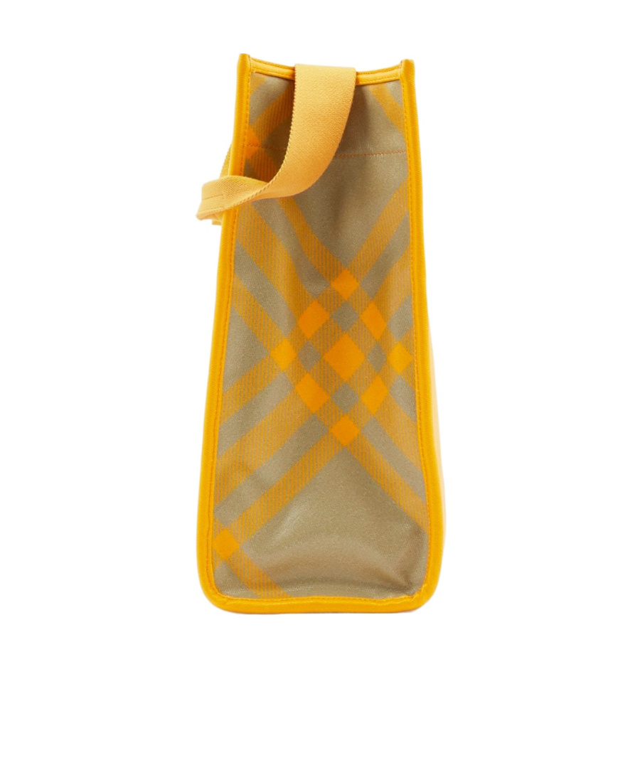 Burberry Plaid-check Cotton Tote Bag In Yellow