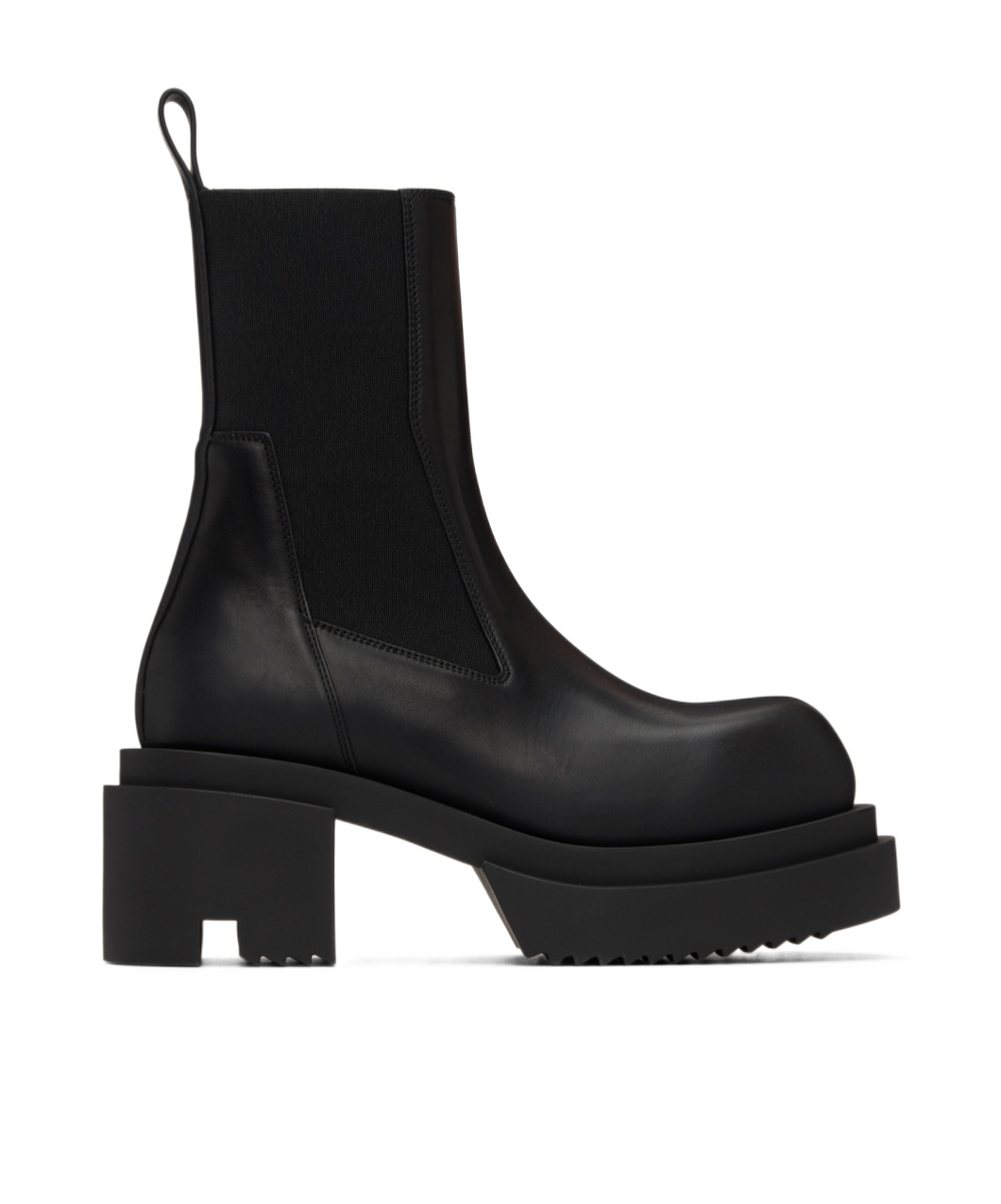 Rick Owens Womens Black Beatle Bogun Leather Heeled Boots In Black