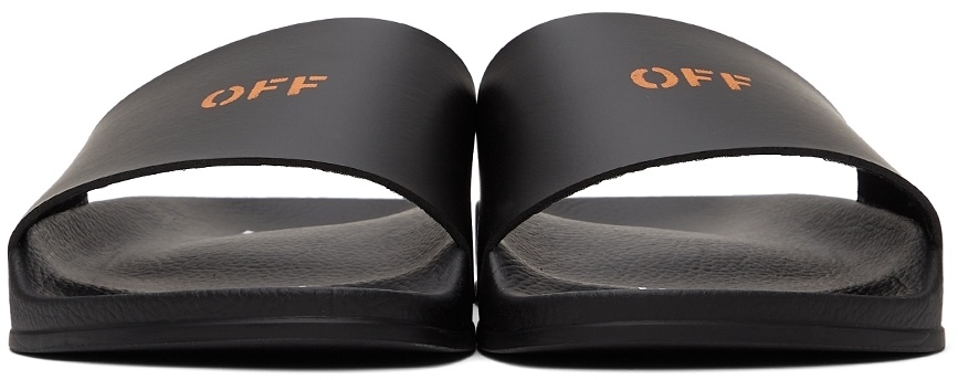 Off-white Logo-print Slides In Black