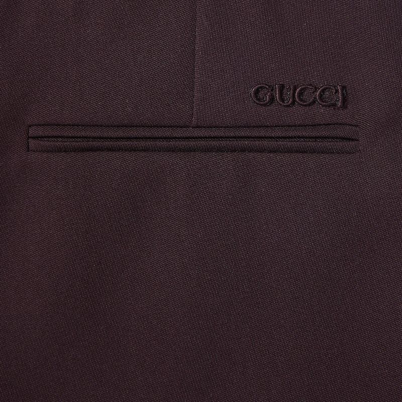 Gucci Logo-embroidered Wool Trousers In Black