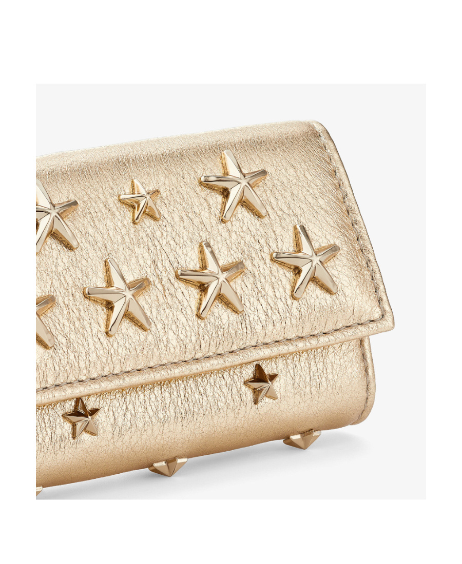 Jimmy Choo Neptune Leather Keyholder In Nude