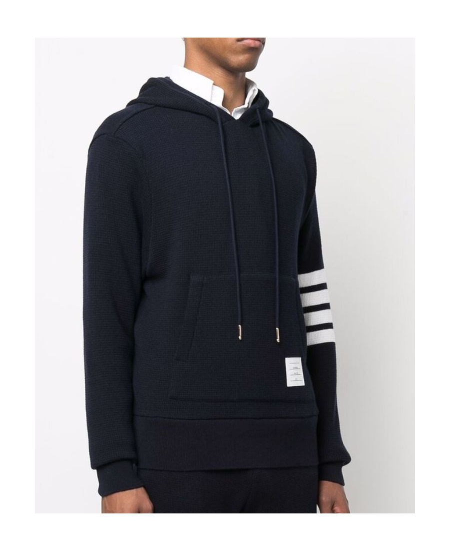 Shop Thom Browne 4-bar Stripe Hoodie In Black