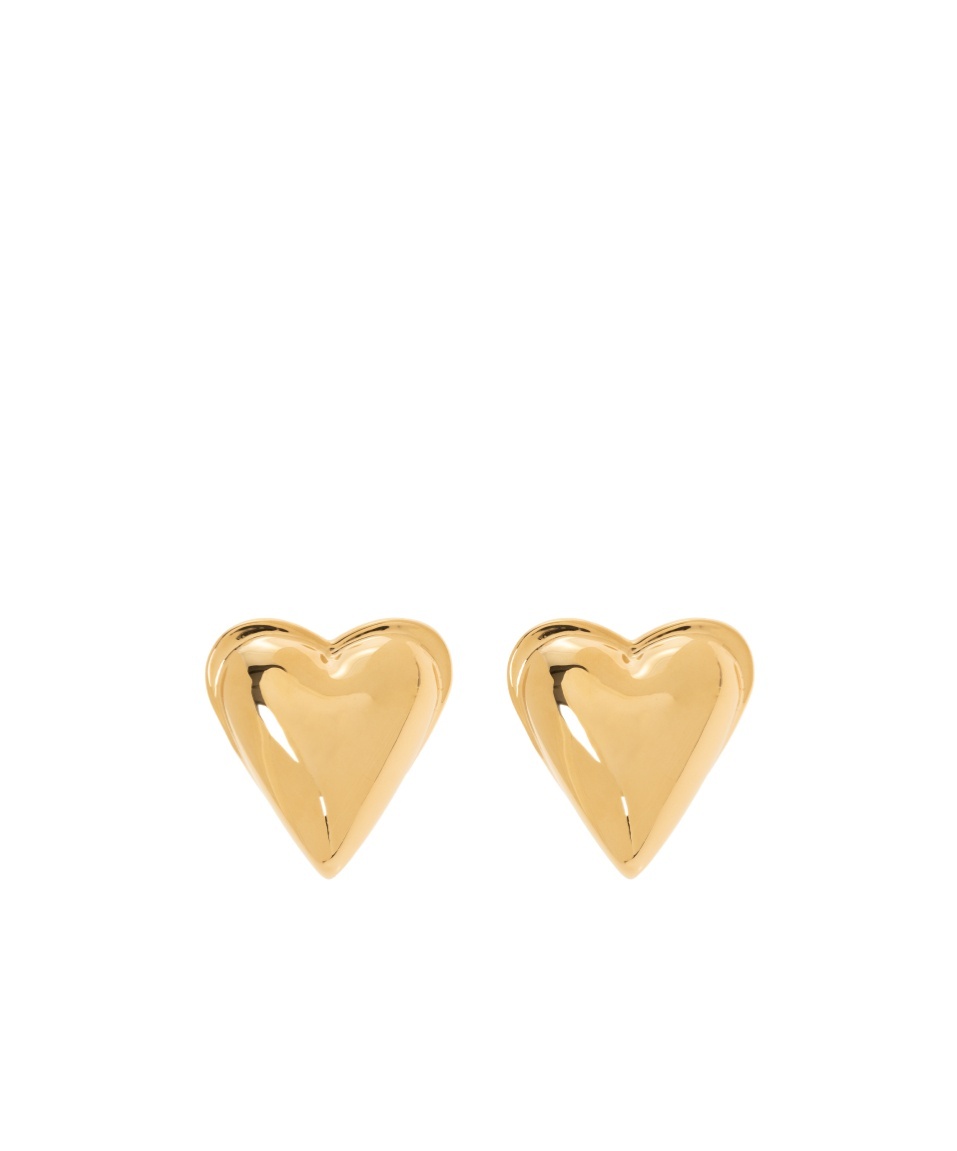 Alaïa Bombe Heart Stud Earrings In Yellow