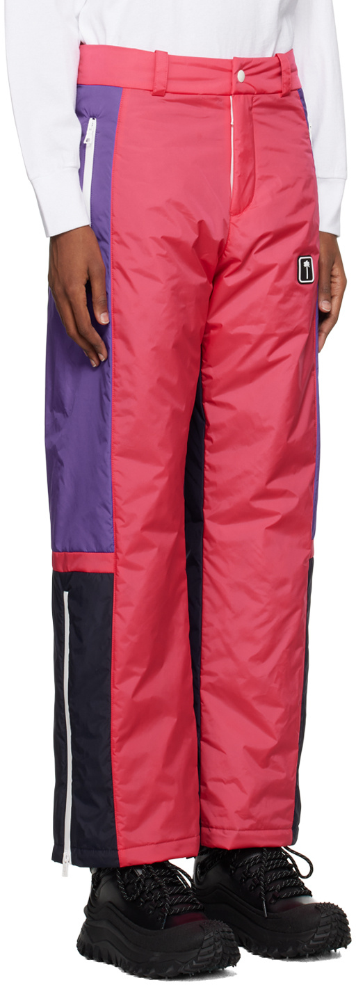 Palm Angels Thunderbolt Colour-block Ski Trousers In Red
