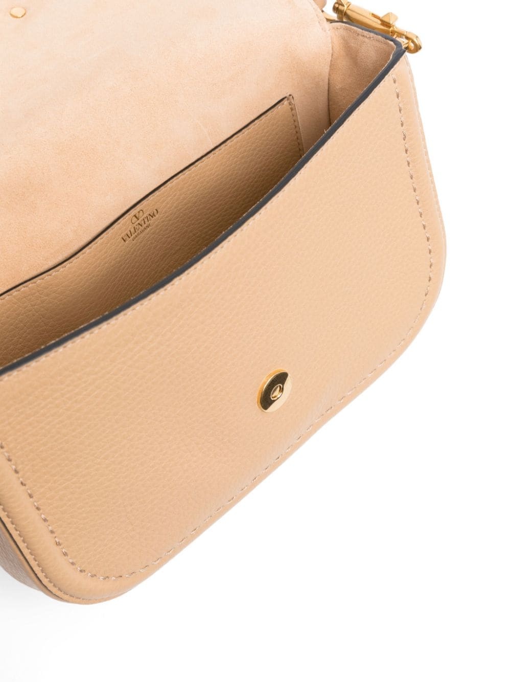 Valentino Maxi-vlogo Leather Bag In Nude