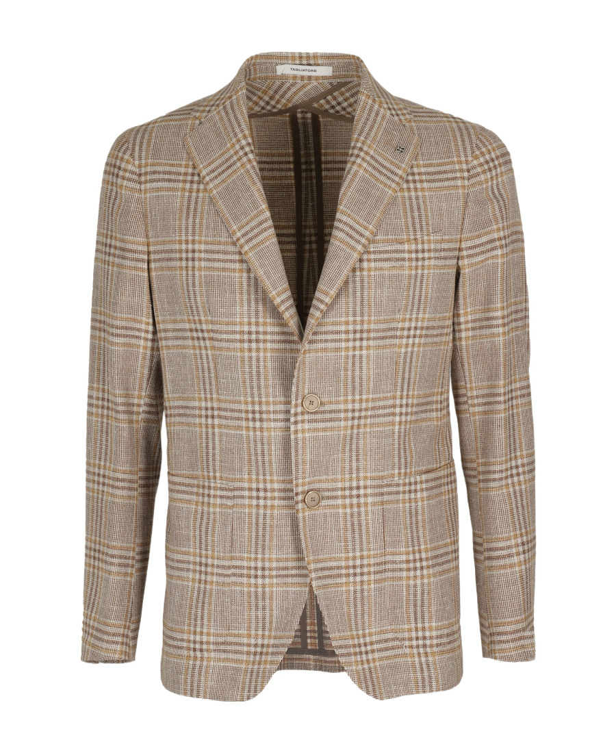 TAGLIATORE PLAID-CHECK SINGLE-BREASTED BLAZER