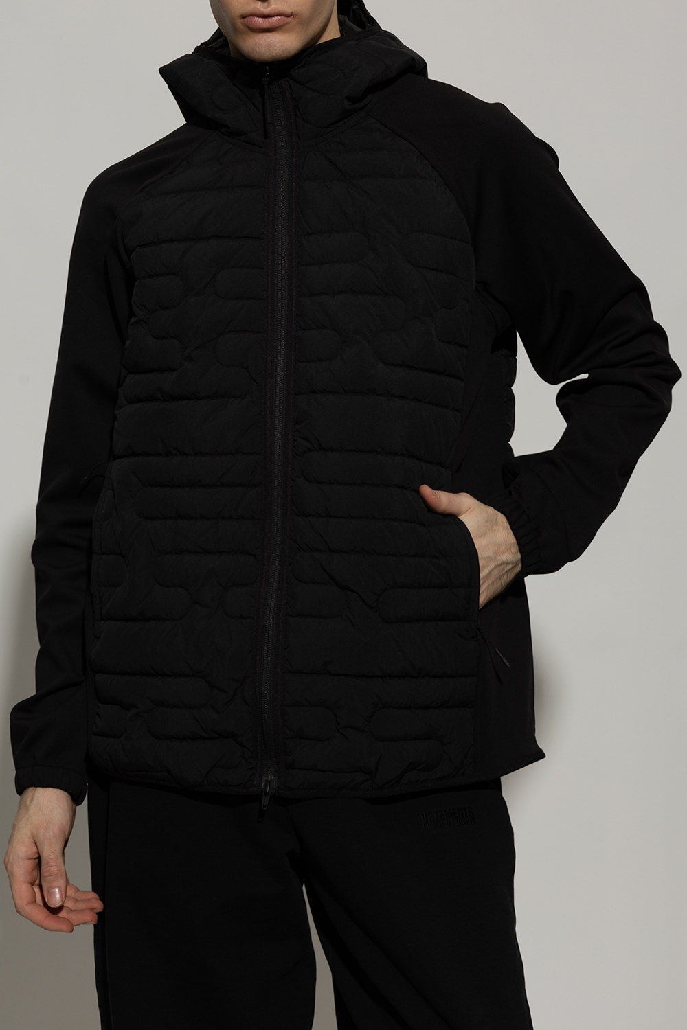 Y-3 Padded Hooded Jacket In Black