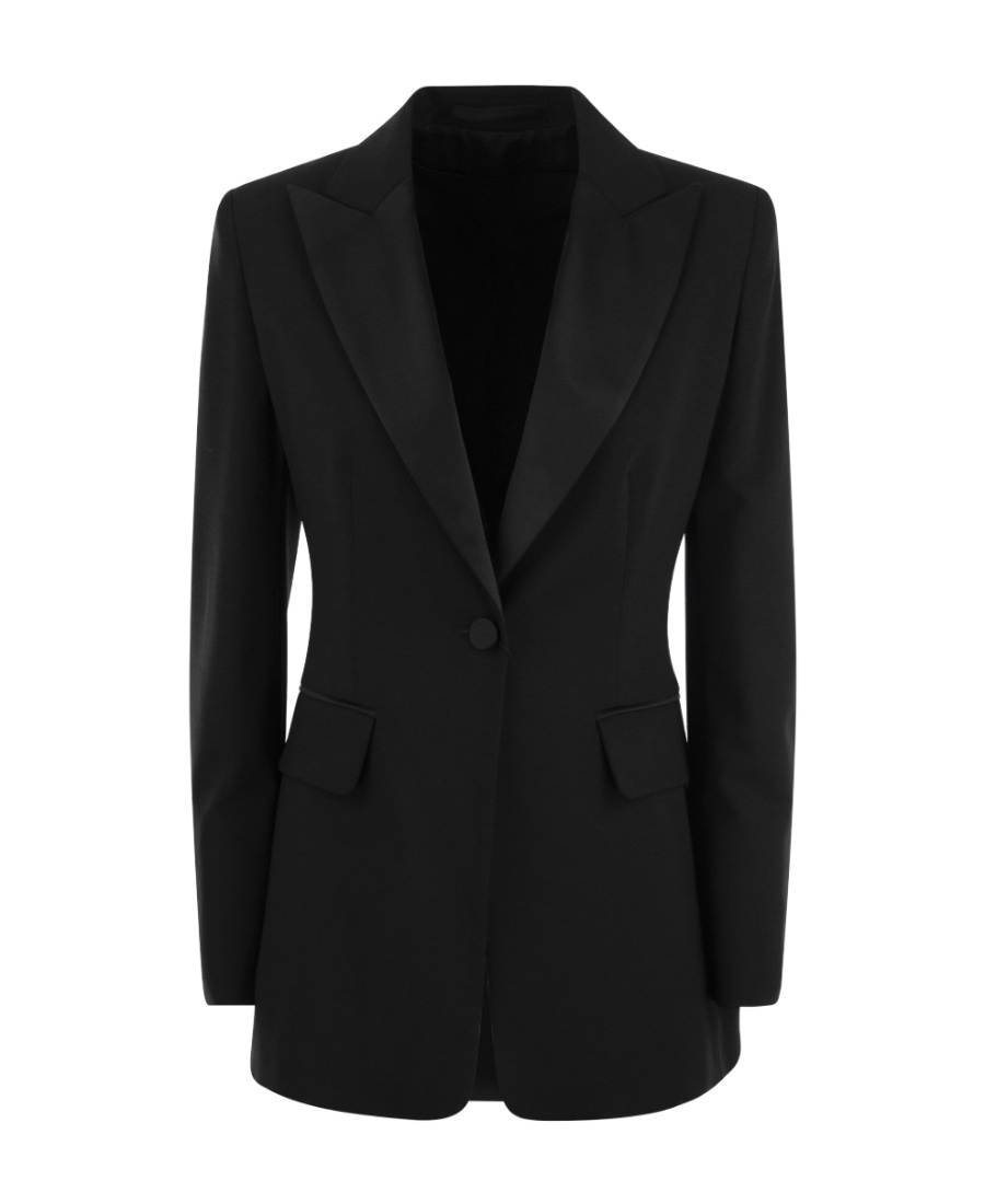 Max Mara Gara Buttoned V-neck Blazer In Black