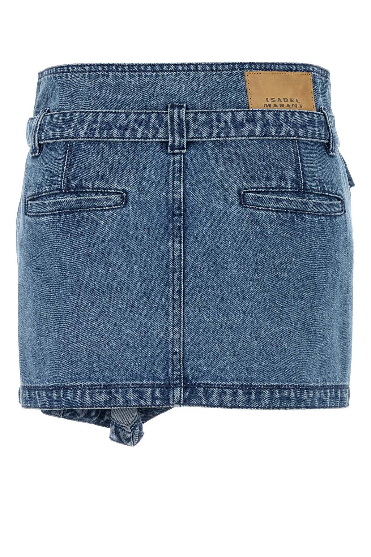 Isabel Marant Asymmetric Hem Mini Skirt Featuring Pockets In Blue