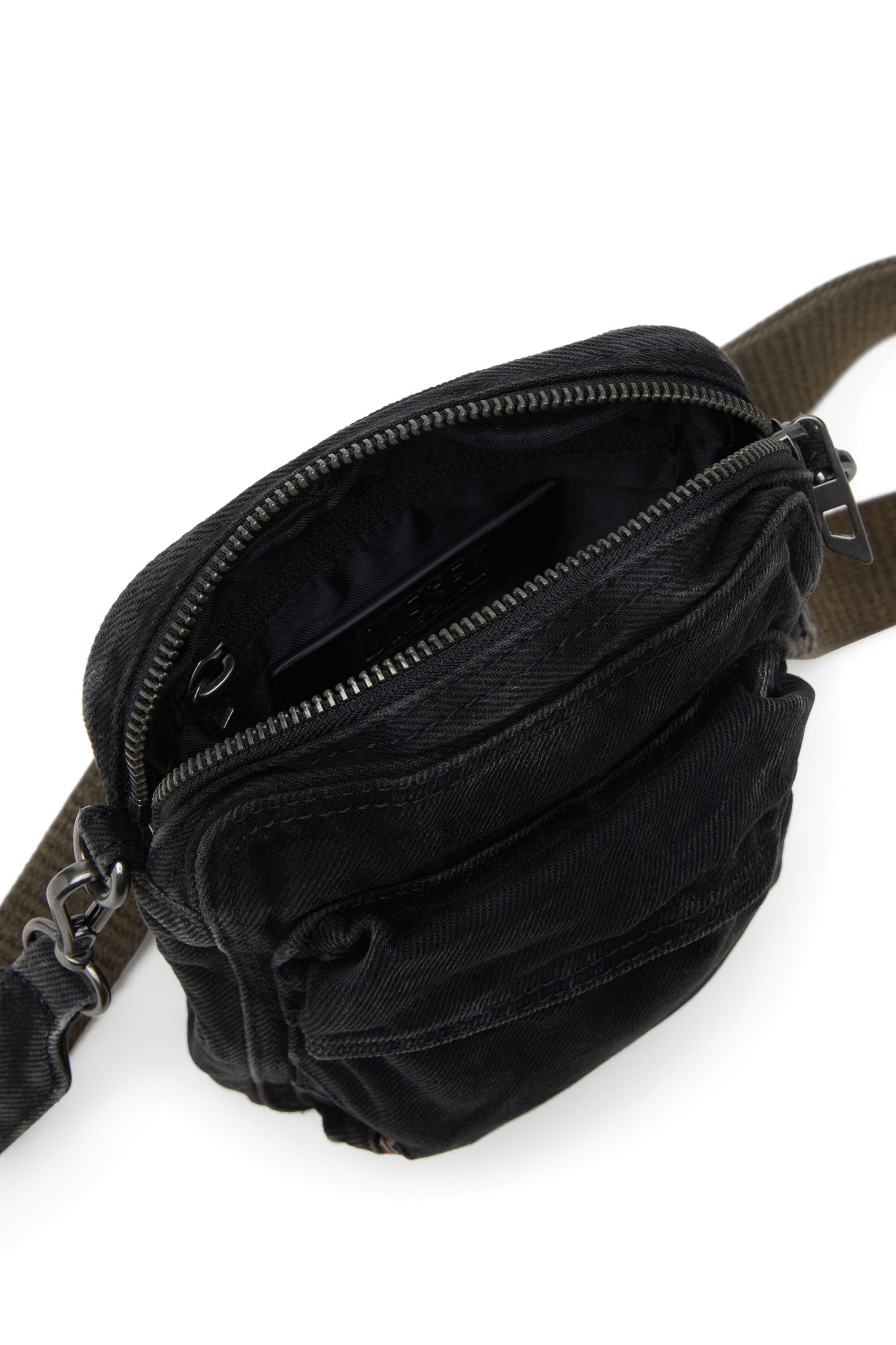 Diesel Multi-pkts-crossbody Bag In Washed Denim