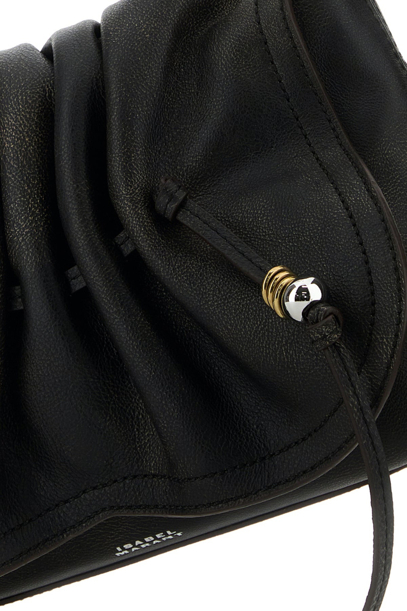 Isabel Marant Dark Brown Leather Bolton Shoulder Bag In Brown