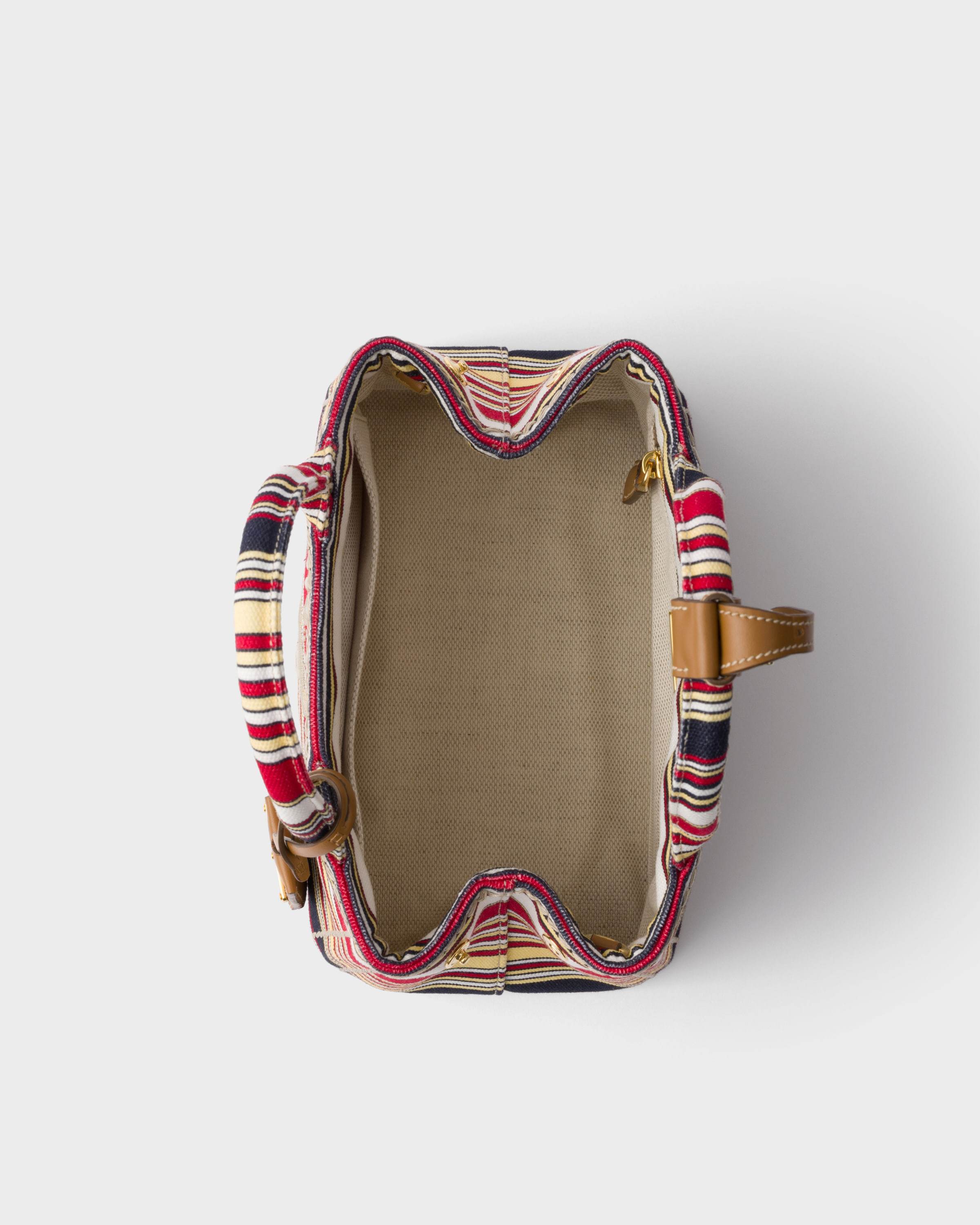 Prada Mini Handbag With Embroidered Design And Stripes In Animal Print