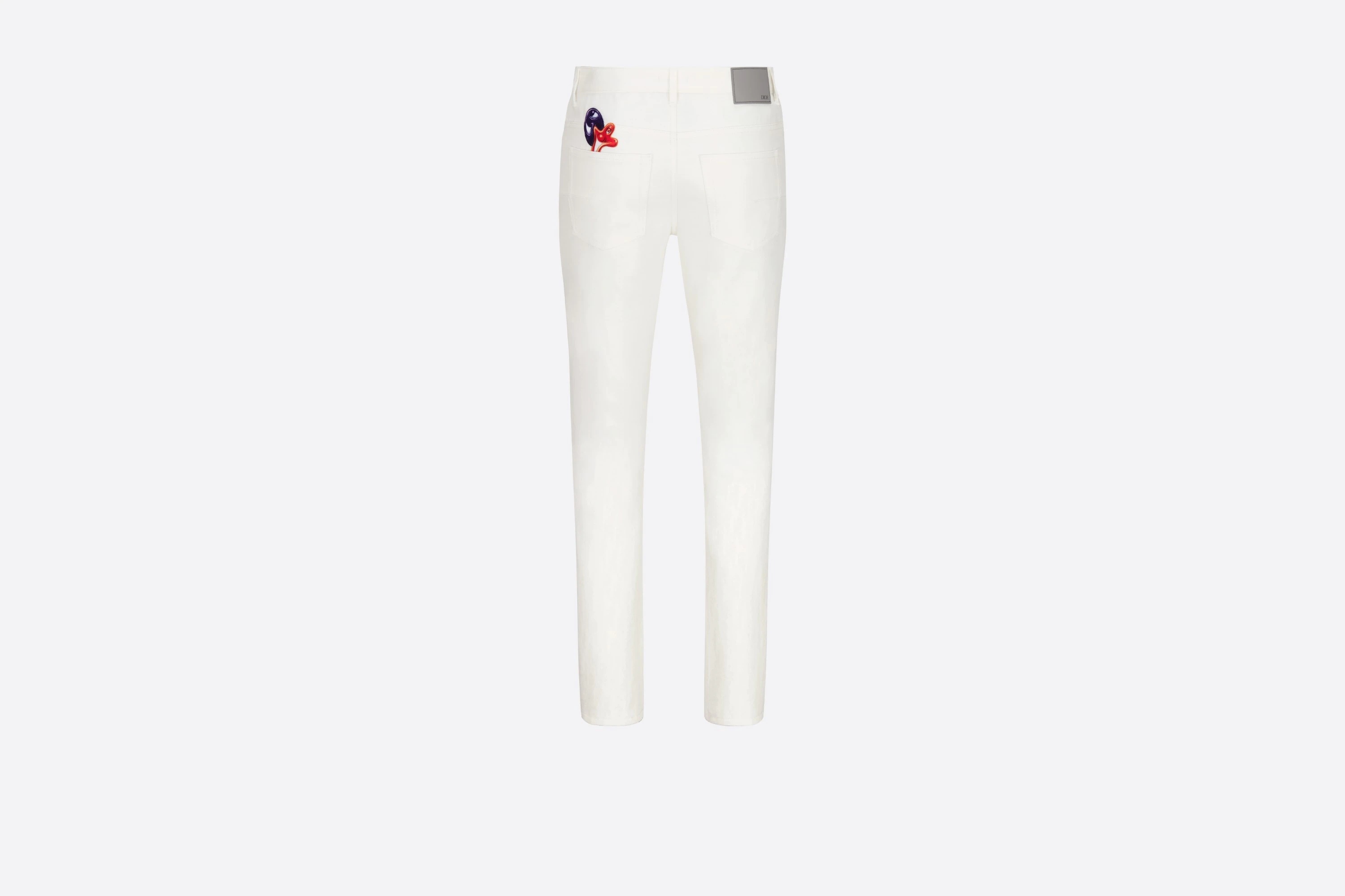 Dior Kennyscharf Patches Jeans Men In White