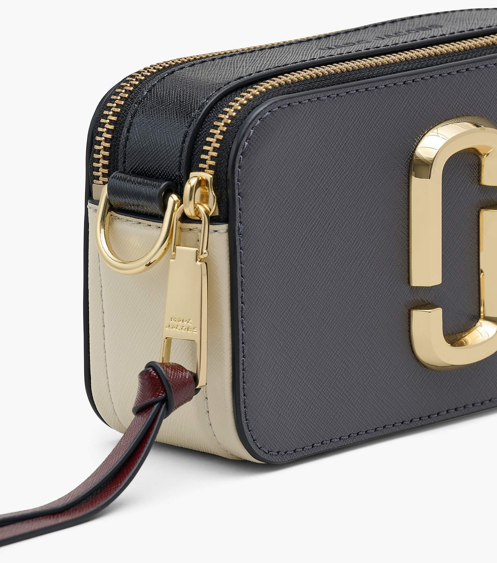 Marc Jacobs The Snapshot Logo Plaque Crossbody Bag In Gray