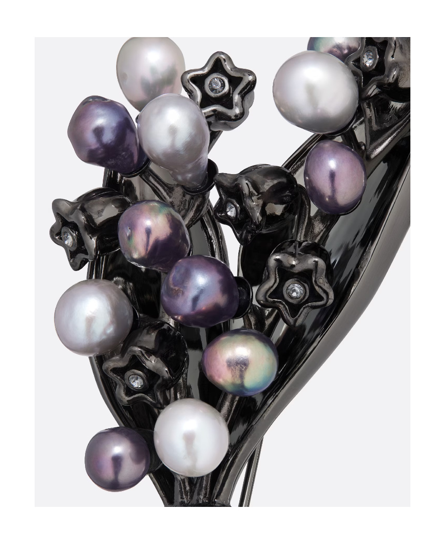 Dior Lily Of The Valley Brooch In Black