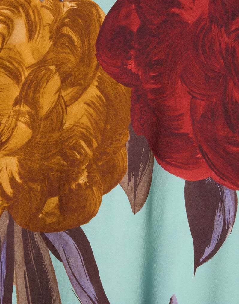 La Doublej Swing Lon-sleeve Floral Midi Dress In Multi