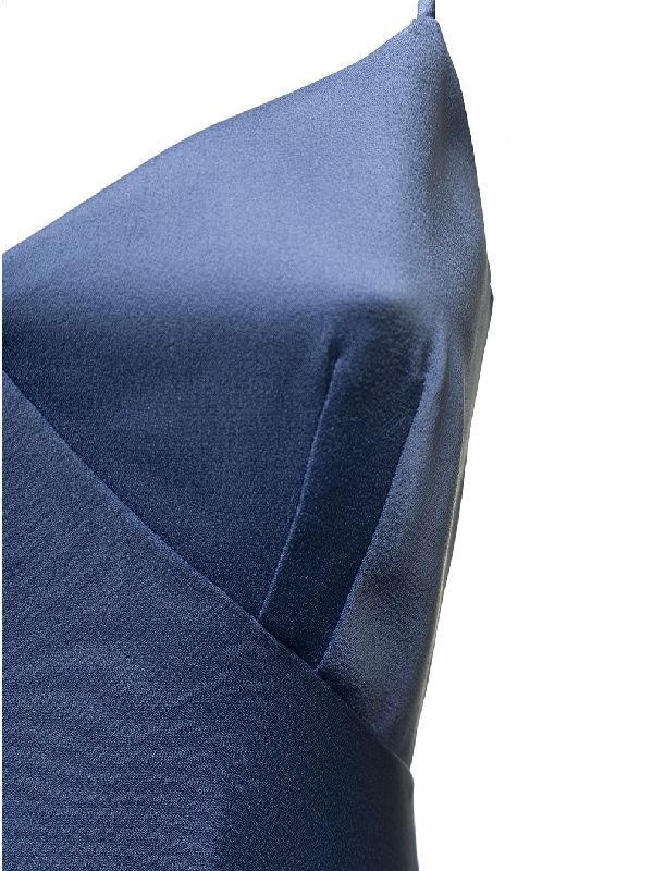 Max Mara Long Light Blue Slip Dress In Acetate Blend Woman In Blue