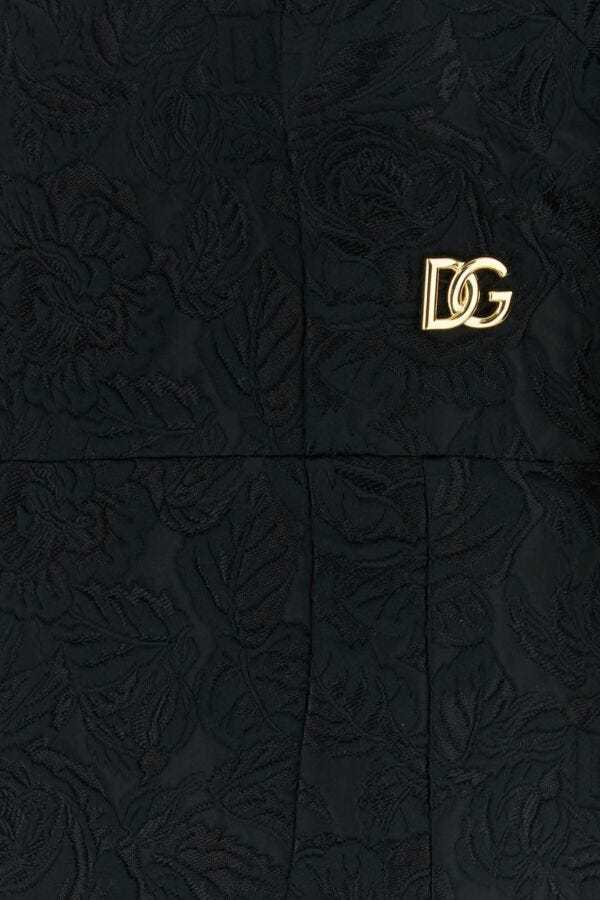 Dolce & Gabbana Black Brocade Dress In Black