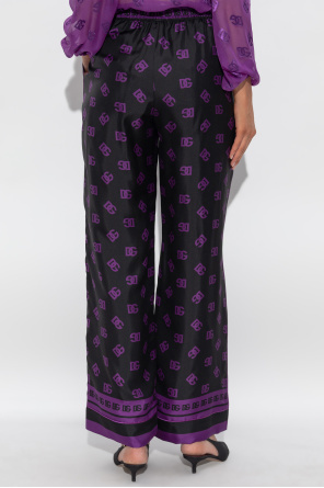 Dolce & Gabbana Silk Trousers In Purple