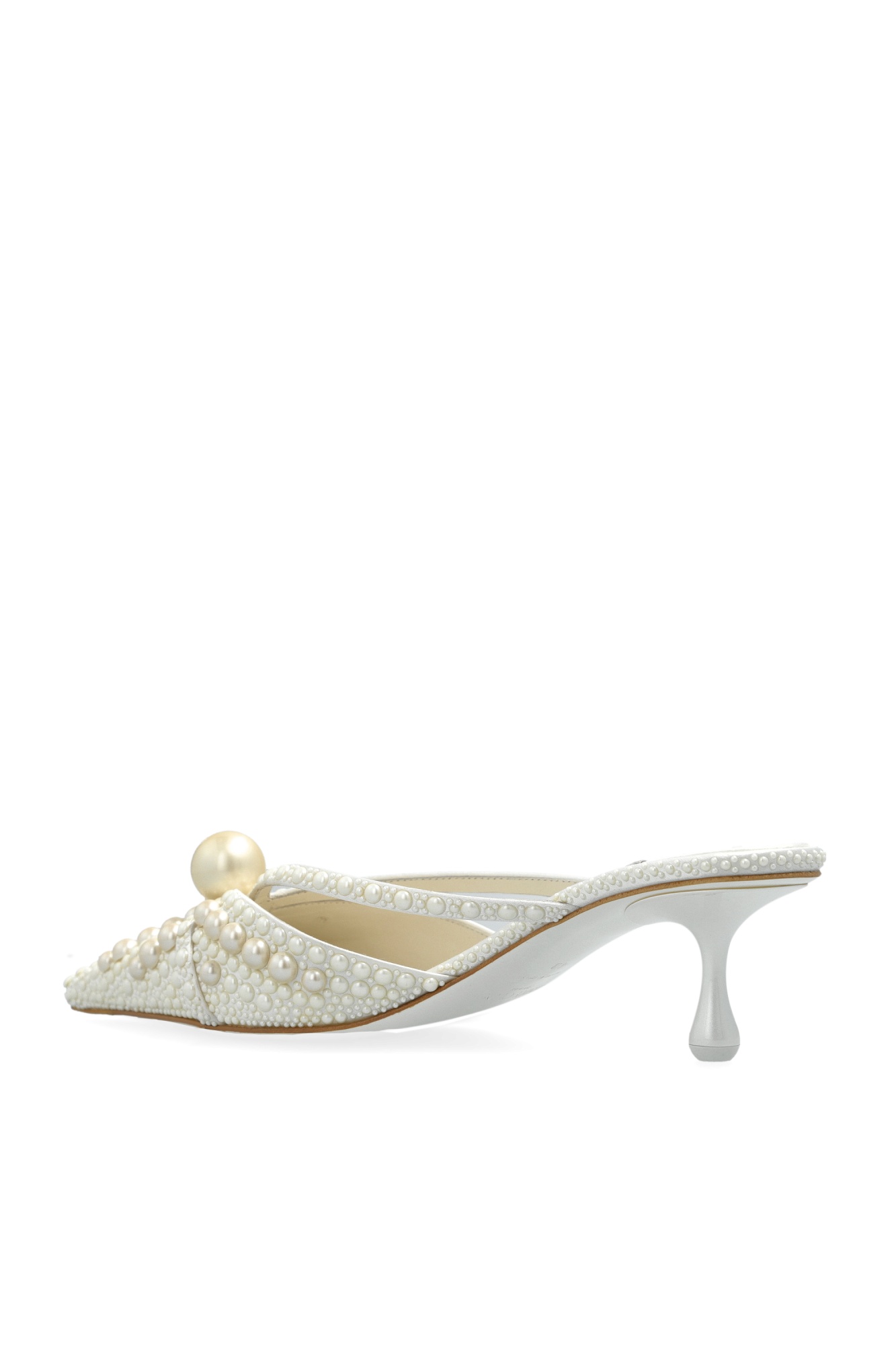 Jimmy Choo 50mm Sana Pearl-embellished Pointed-toe Mules In White